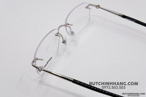 Gọng kính Montblanc Rimless Silver Eyeglasses MB0071O Gọng kính Montblanc Mới Nguyên Hộp 5
