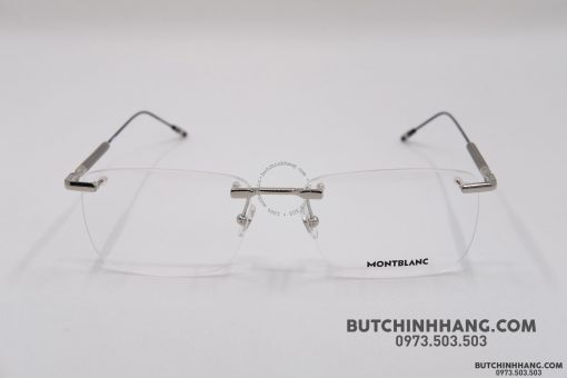 Gọng kính Montblanc Rimless Silver Eyeglasses Mb0049O Gọng kính Montblanc Mới Nguyên Hộp 2