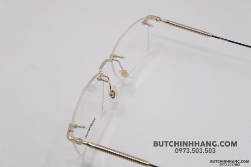Gọng kính Montblanc Rimless Gold Eyeglasses Mb0049O Gọng kính Montblanc Mới Nguyên Hộp 3