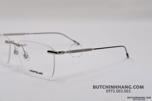 Gọng kính Montblanc Rimless Silver Eyeglasses Mb0049O Gọng kính Montblanc Mới Nguyên Hộp 3