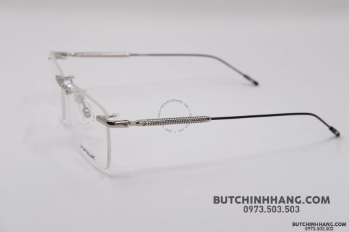 Gọng kính Montblanc Rimless Silver Eyeglasses Mb0049O