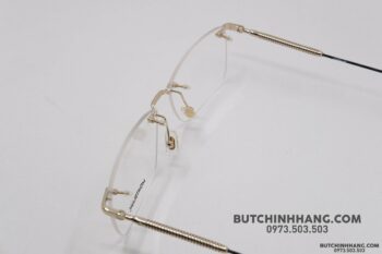 Gọng kính Montblanc Rimless Gold Eyeglasses Mb0049O - gong kinh montblanc rimless gold eyeglasses mb0049o 1