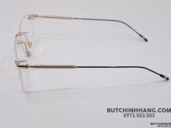 Gọng kính Montblanc Rimless Gold Eyeglasses Mb0049O - gong kinh montblanc rimless gold eyeglasses mb0049o 3