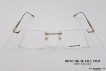 Gọng kính Montblanc Rimless Gold Eyeglasses Mb0049O - gong kinh montblanc rimless gold eyeglasses mb0049o 6