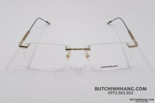 Gọng kính Montblanc Rimless Gold Eyeglasses Mb0049O - Hình ảnh 2