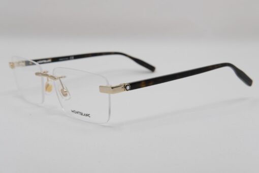 Gọng kính Montblanc Rimless Gold Havana Eyeglasses 0055O - Image 2