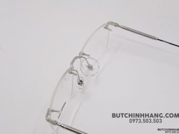 Gọng kính Montblanc Rimless Silver Eyeglasses Mb0049O - gong kinh montblanc rimless silver eyeglasses mb0049o 2