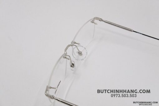 Gọng kính Montblanc Rimless Silver Eyeglasses Mb0049O - Hình ảnh 8