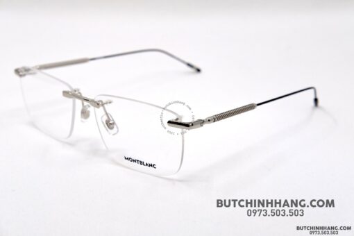 Gọng kính Montblanc Rimless Silver Eyeglasses Mb0049O