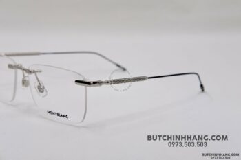 Gọng kính Montblanc Rimless Silver Eyeglasses Mb0049O - gong kinh montblanc rimless silver eyeglasses mb0049o 8
