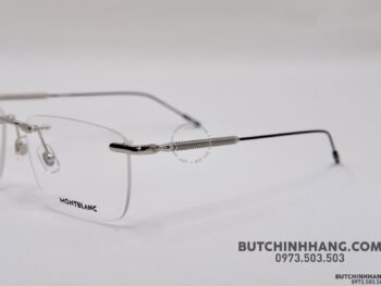 Gọng kính Montblanc Rimless Silver Eyeglasses Mb0049O - gong kinh montblanc rimless silver eyeglasses mb0049o 8