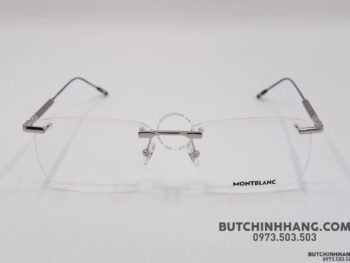 Gọng kính Montblanc Rimless Silver Eyeglasses Mb0049O - gong kinh montblanc rimless silver eyeglasses mb0049o 9