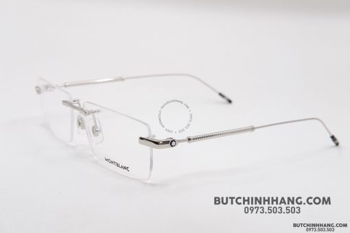 Gọng kính Montblanc Rimless Silver Eyeglasses MB0112O 001 Gọng kính Montblanc Mới Nguyên Hộp