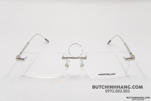 Gọng kính Montblanc Rimless Silver Eyeglasses MB0112O 001 Gọng kính Montblanc Mới Nguyên Hộp 2