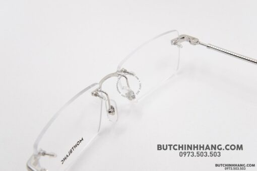 Gọng kính Montblanc Rimless Silver Eyeglasses MB0112O 001 - Hình ảnh 3