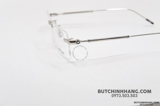 Gọng kính Montblanc Rimless Silver Eyeglasses MB0112O 001 - Hình ảnh 5