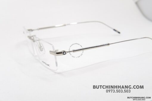 Gọng kính Montblanc Rimless Silver Eyeglasses MB0112O 001 - Hình ảnh 7