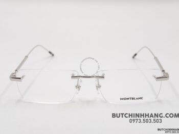 Gọng kính Montblanc Rimless Silver Eyeglasses MB0112O 001 - gong kinh montblanc rimless silver eyeglasses mb0112o 8