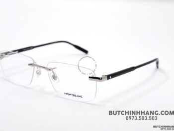 Gọng kính Montblanc Rimless Silver Havana Eyeglasses MB0088O - gong kinh montblanc rimless silver havana eyeglasses mb0088o 5