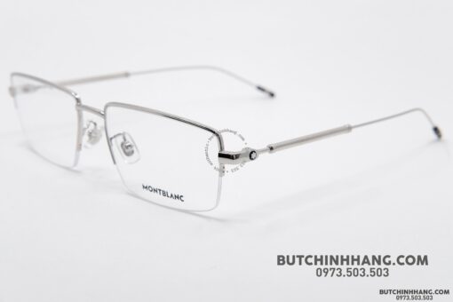 Gọng kính Montblanc Semi - Rimless Silver Plate MB0113O