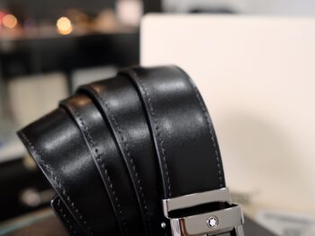 Thắt lưng Montblanc Rectangular Shiny Ruthenium finish Pin Buckle Belt 118433 - that lung montblanc rectangular shiny ruthenium finish pin buckle belt 118434
