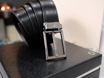 Thắt lưng Montblanc Rectangular Shiny Ruthenium finish Pin Buckle Belt 118433 - that lung montblanc rectangular shiny ruthenium finish pin buckle belt 118435