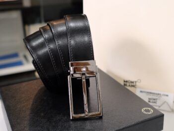 Thắt lưng Montblanc Rectangular Shiny Ruthenium finish Pin Buckle Belt 118433 - that lung montblanc rectangular shiny ruthenium finish pin buckle belt 118437