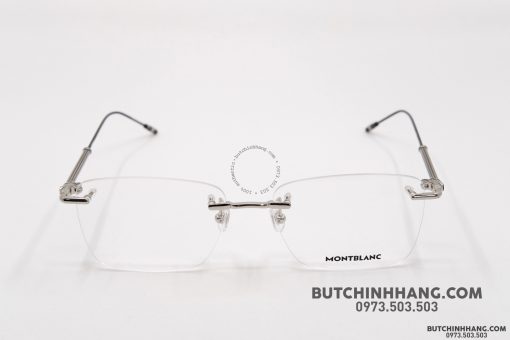 Gọng kính Montblanc Rimless Silver Eyeglasses 00380 Gọng kính Montblanc Mới Nguyên Hộp 2