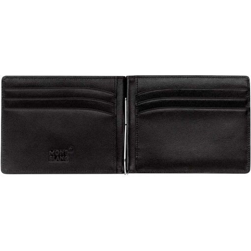 Ví kẹp kiền Montblanc Meisterstuck 6 CC Leather Wallet with Money Clip – Black 5525 Ví Montblanc Mới Nguyên Hộp 2