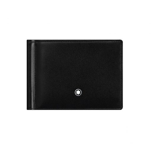 Ví kẹp kiền Montblanc Meisterstuck 6 CC Leather Wallet with Money Clip – Black 5525 Ví Montblanc Mới Nguyên Hộp