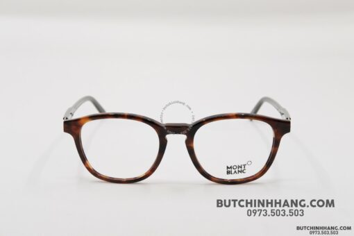 Gọng kính Montblanc Oval Eyeglasses Dark Havana/Green/Bronze MB632 - Hình ảnh 4