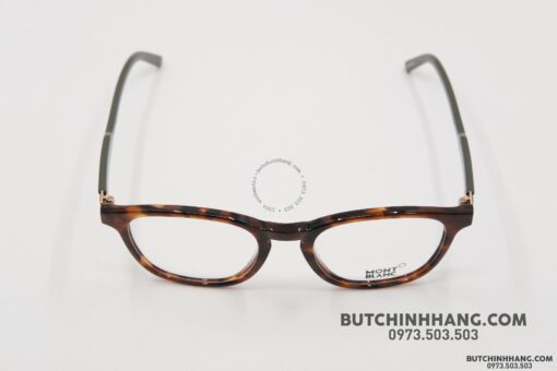 Gọng kính Montblanc Oval Eyeglasses Dark Havana/Green/Bronze MB632 - Hình ảnh 3
