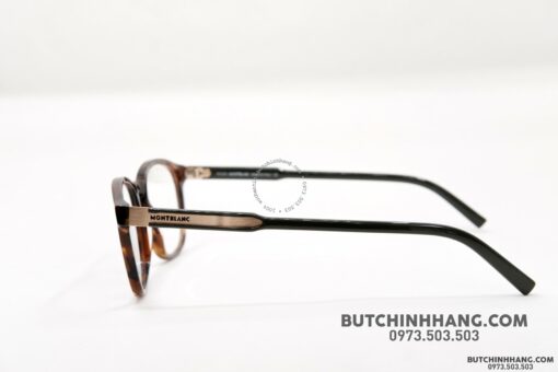 Gọng kính Montblanc Oval Eyeglasses Dark Havana/Green/Bronze MB632 - Hình ảnh 5