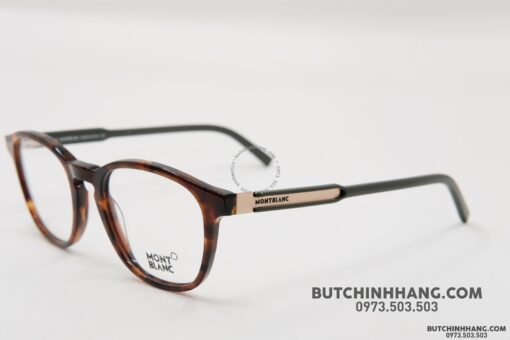 Gọng kính Montblanc Oval Eyeglasses Dark Havana/Green/Bronze MB632