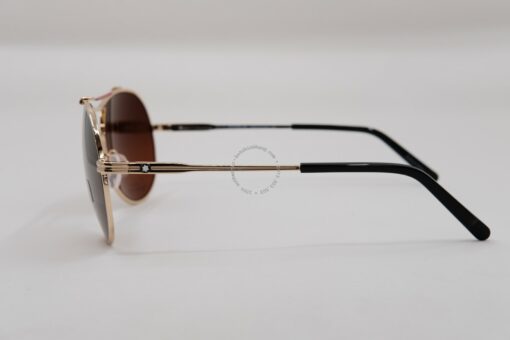 Kính mát Montblanc Aviator Sunglasses Gold/Black Polarized MB703S - Hình ảnh 3