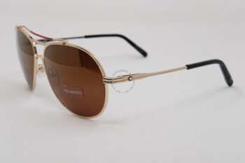 Kính mát Montblanc Aviator Sunglasses Gold/Black Polarized MB703S - kinh mat montblanc aviator sunglasses goldblack polarized mb703s 4