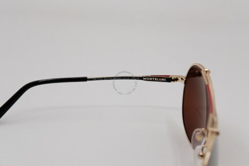 Kính mát Montblanc Aviator Sunglasses Gold/Black Polarized MB703S - Hình ảnh 6