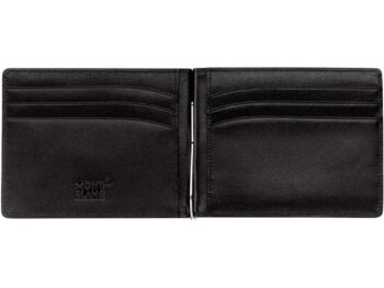 Ví kẹp kiền Montblanc Meisterstuck 6 CC Leather Wallet with Money Clip - Black 5525 - vi kep kien montblanc meisterstuck 6 cc leather wallet with money clip black 5525
