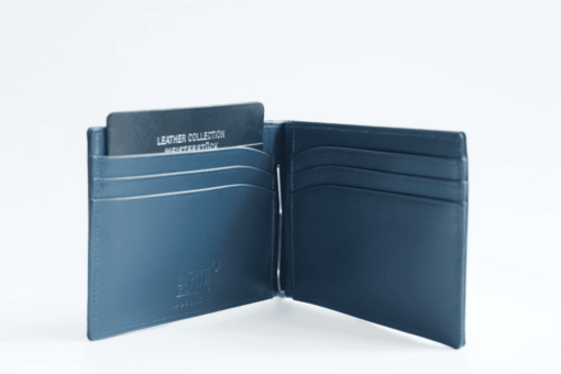 Ví kẹp kiền Montblanc Meisterstuck 6 CC Leather Wallet with Money Clip - Navy 114548 - Hình ảnh 2