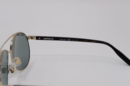 Kính mát Montblanc Established Gold/Havana – Green Sunglasses MB0054S Kính Mát Montblanc Mới Nguyên Hộp 9