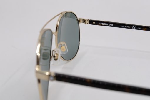 Kính mát Montblanc Established Gold/Havana – Green Sunglasses MB0054S Kính Mát Montblanc Mới Nguyên Hộp 5