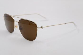 Kính mát Montblanc Established Gold - Brown Sunglasses MB0096S - kinh mat montblanc established gold brown sunglasses mb0096s 4