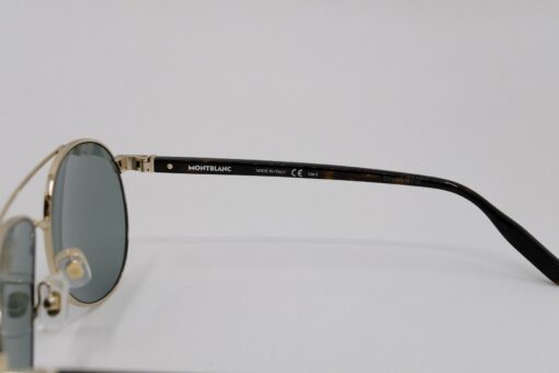 Kính mát Montblanc Established Gold/Havana - Green Sunglasses MB0054S - Ảnh 9