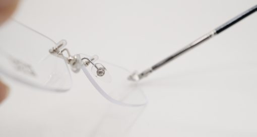 Gọng kính Montblanc Silver Rimless Eyeglasses MB492 Gọng kính Montblanc Mới Nguyên Hộp 6