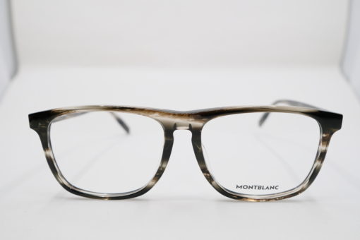 Gọng kính Montblanc Square Grey Havana Men’s Eyeglasses MB0014OA