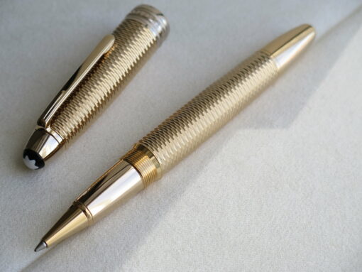 Montblanc Meisterstuck Solitaire Geometry Champagne Gold Legrand Rollerball Pen 118102