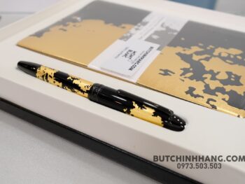 Bộ set bút quà tặng Montblanc Meisterstuck Solitaire Calligraphy Gold Leaf Rollerball Pen & sổ da - bo set but qua tang montblanc meisterstuck solitaire calligraphy gold leaf rollerball pen amp so da 2