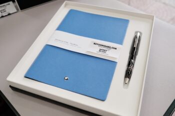 Bộ set bút quà tặng Montblanc StarWalker Black Mystery Ballpoint Pen & sổ da