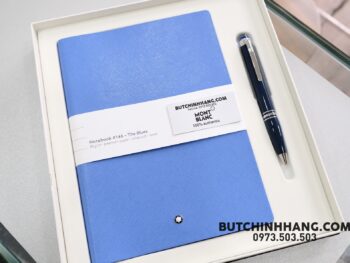 Bộ set bút quà tặng Montblanc StarWalker Blue Planet Precious Resin Ballpoint Pen & sổ da