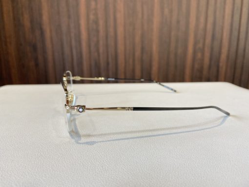Gọng kính Montblanc Semi-Rimless Gold Eyeglasses MB0131O Gọng kính Montblanc Mới Nguyên Hộp 9